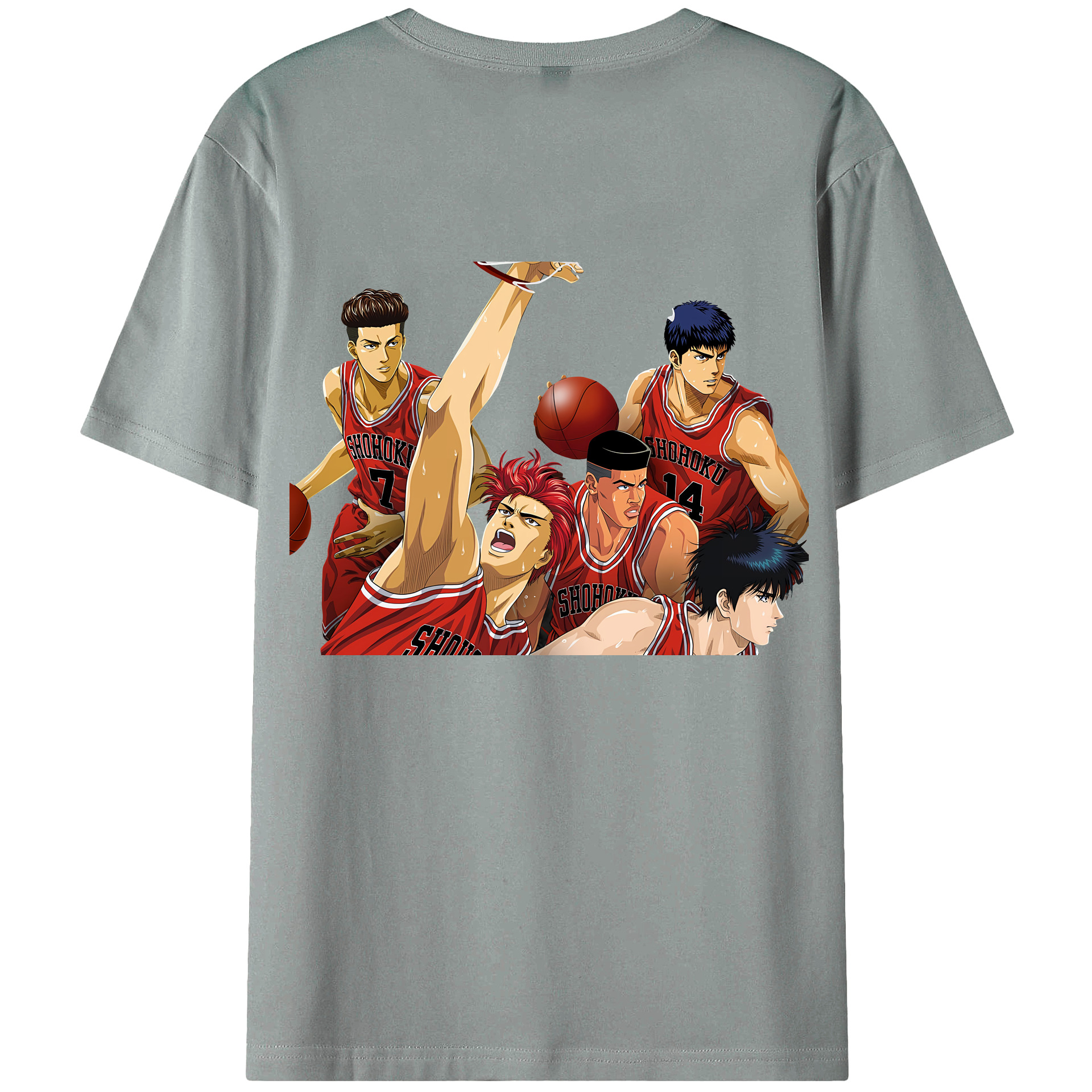 （画像用） SLAM DUNK／スラムダンク 綿100％ メンズ半袖Tシャツ（バックプリント） 通気性